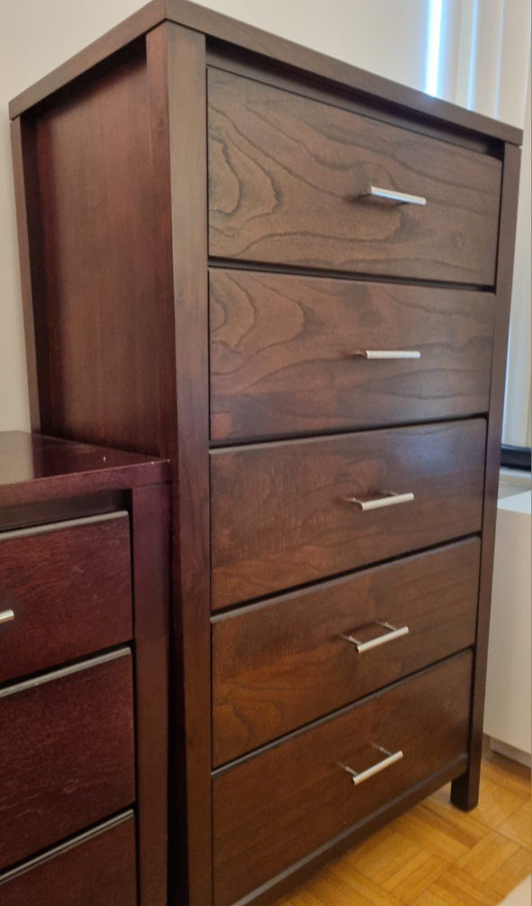 Five Drawer Chest Dark Wood - photo 3