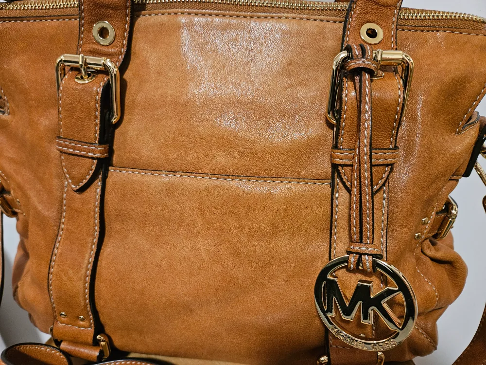Michael Kors Light Brown Leather Satchel image indicator(3)