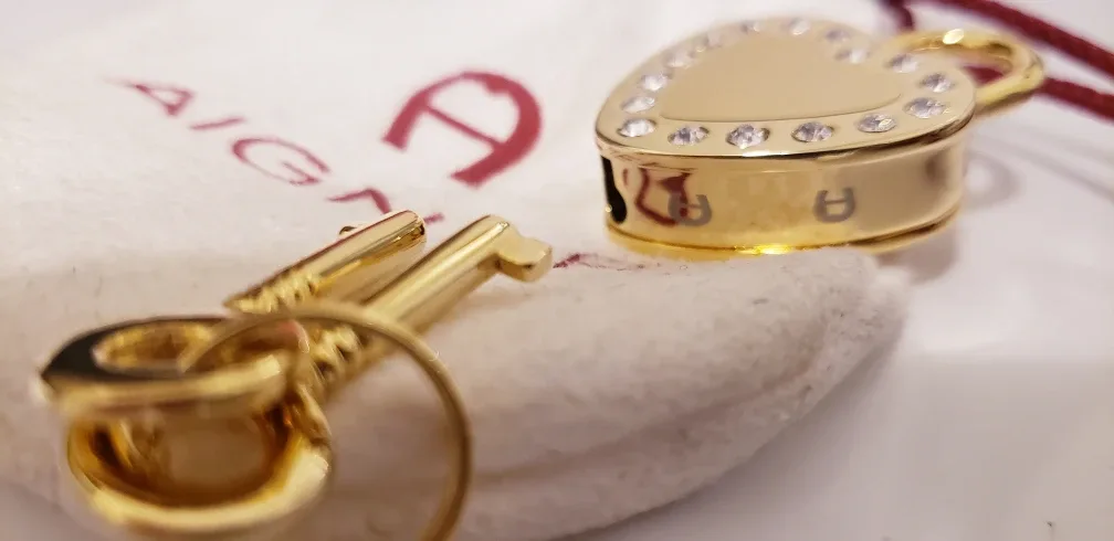 Aigner Gold Heart Lock Crystal & Keys - Purse Charm, Tiffany Alt image indicator(2)