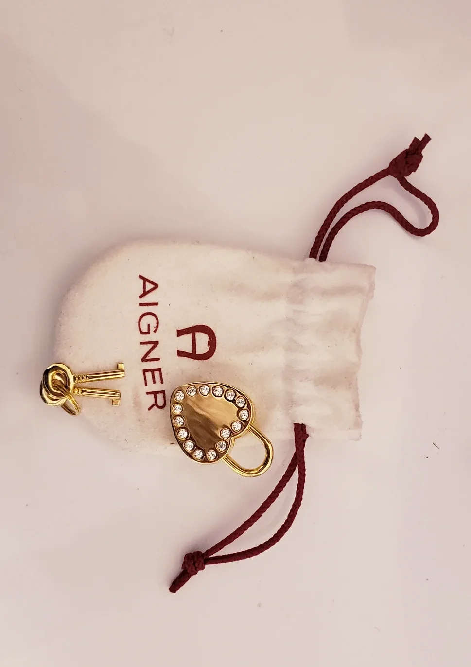 Aigner Gold Heart Lock Crystal & Keys - Purse Charm, Tiffany Alt image indicator(3)