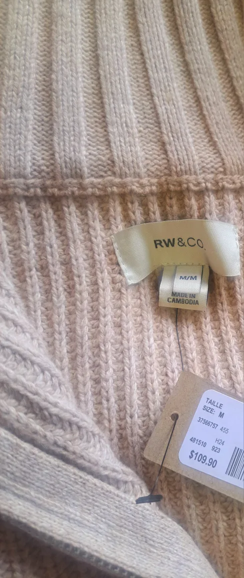 Mens RW &CO Cozy Creme long-sleeve sweater Size M image indicator(6)