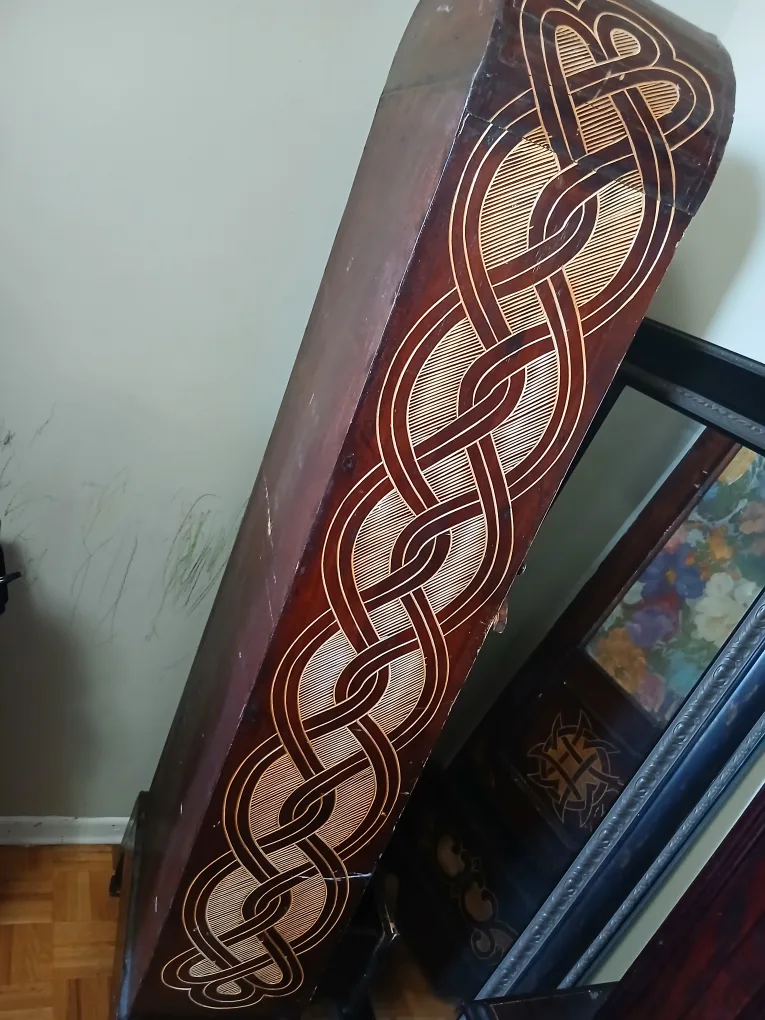 Antique Wooden Cabinet with Celtic Knot Design image indicator(3)