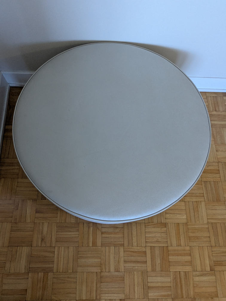 Round Storage Ottoman - Light Grey - photo 4