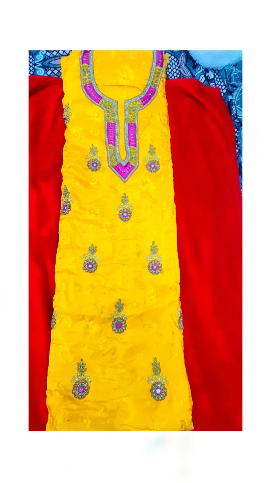 Beautiful Yellow and Pink Punjabi Suit image indicator(4)