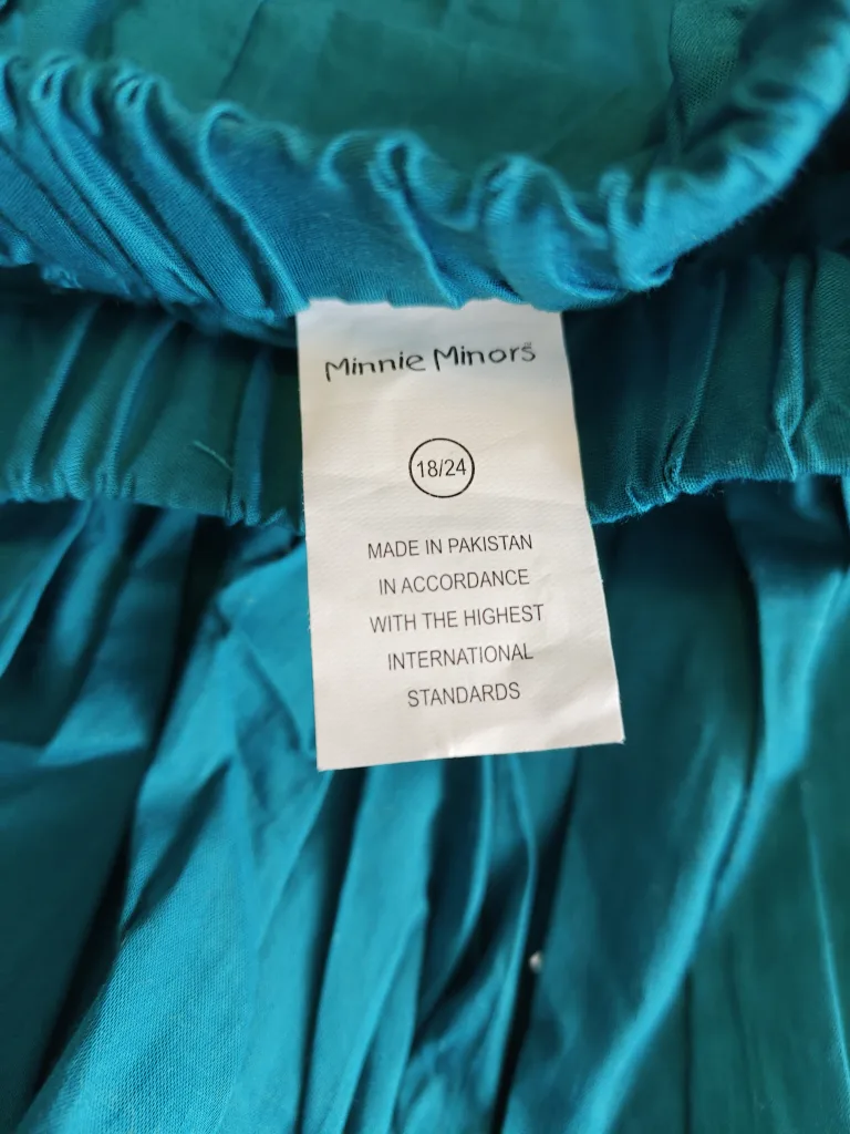 Girls' teal embroidered shalwar kameez set image indicator(6)