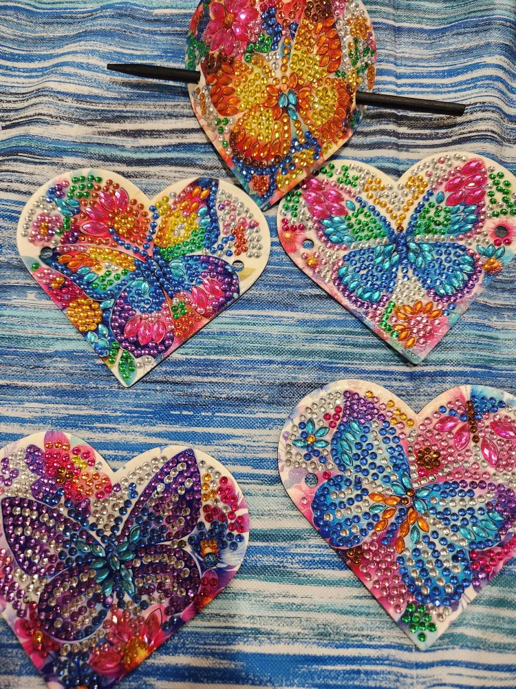 Rhinestone Heart Hair Clip image indicator(7)