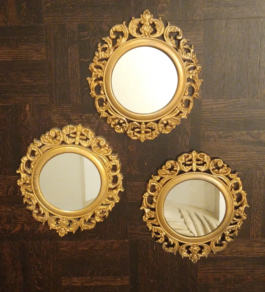 Vintage ornate gold mirrors (set of 4) image indicator(2)