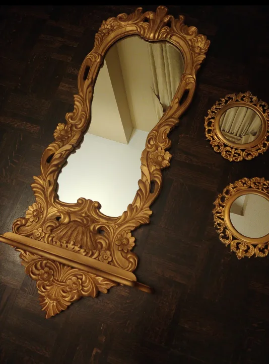 Vintage ornate gold mirrors (set of 4) image indicator(4)