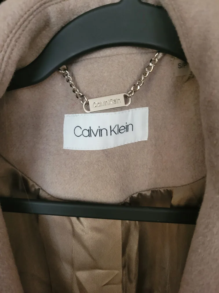 Calvin Klein Women's Taupe Wool Blend Belted Coat image indicator(5)
