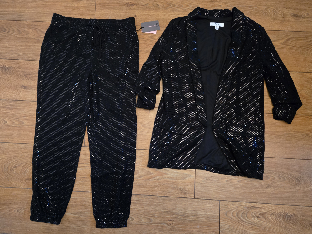 Gorgeous Black Sequin Lounge Set with Blazer