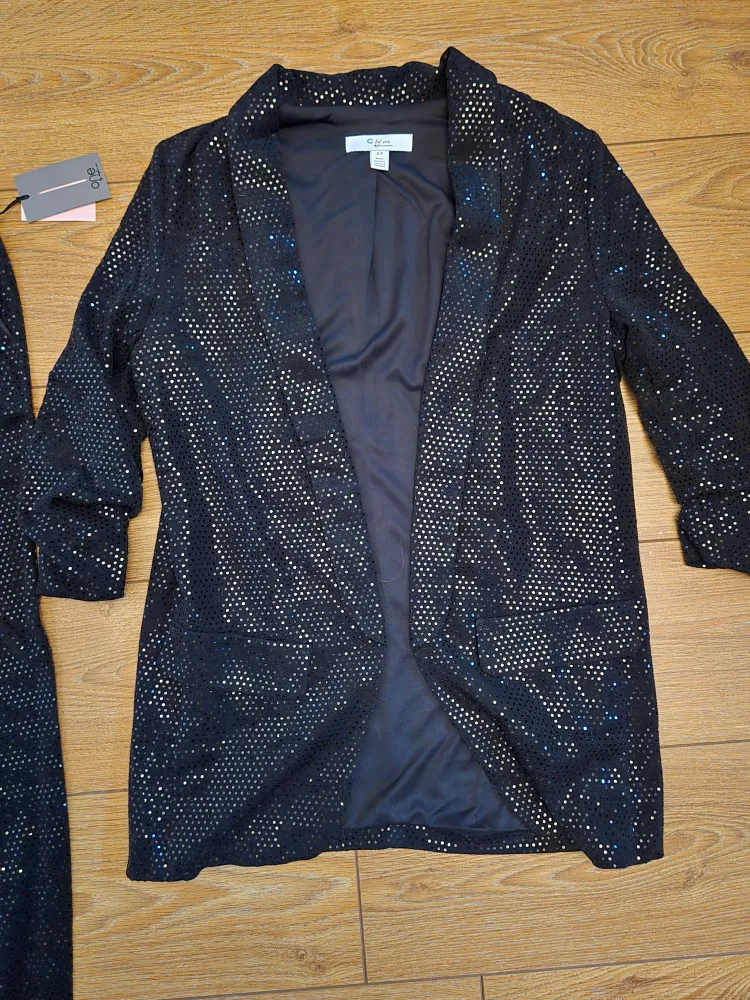 Gorgeous Black Sequin Lounge Set with Blazer image indicator(2)