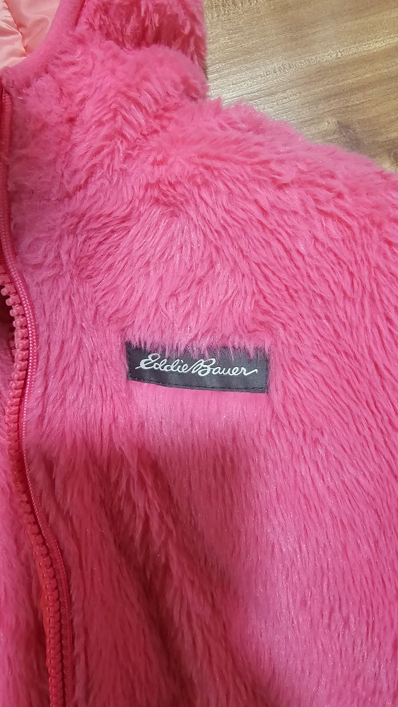 Eddie Bauer Girls' Pink Reversible Fuzzy Fleece Jacket - photo 4