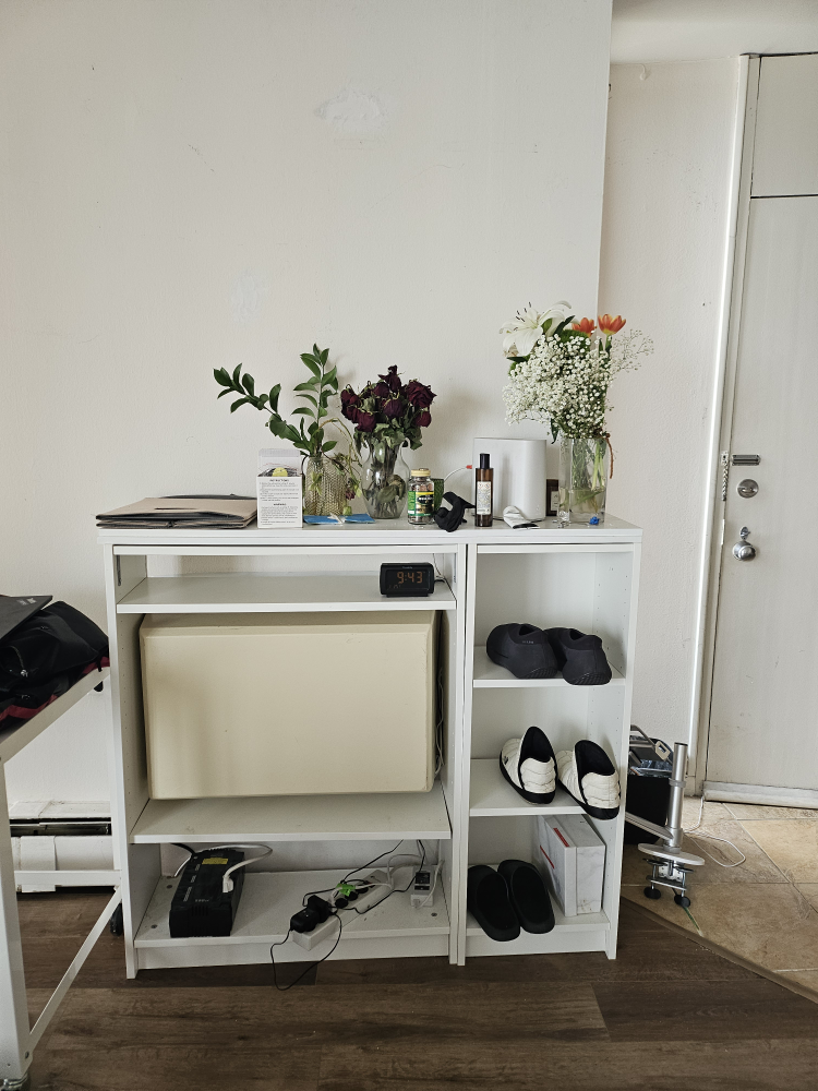 White 2-shelf storage unit