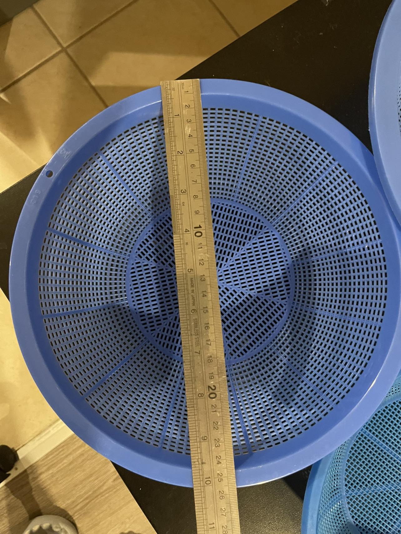 🫐 3-Piece Blue Plastic Colander Set – Brand New 🍝🥦 - photo 3