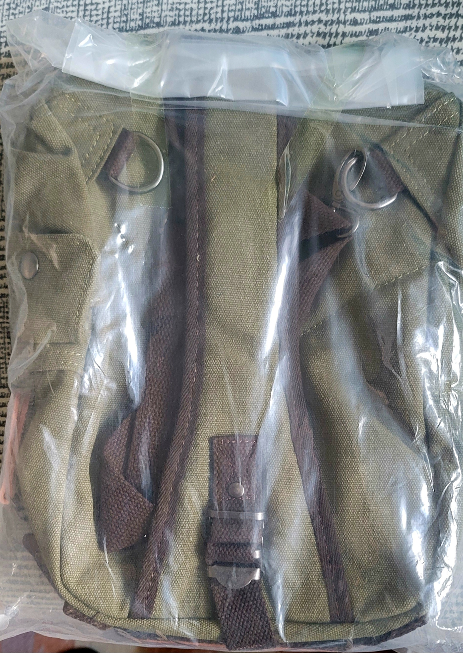 Brand New Olive Green Canvas Sling Backpack - photo 2