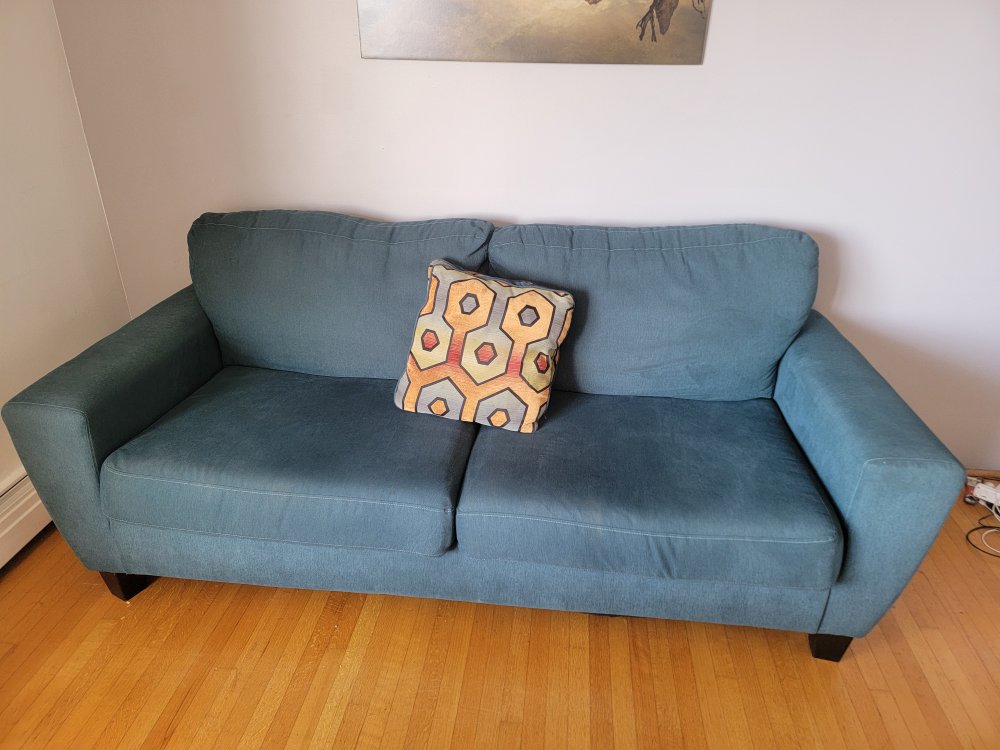 Teal Sofa Couch - Two Seater - photo 3