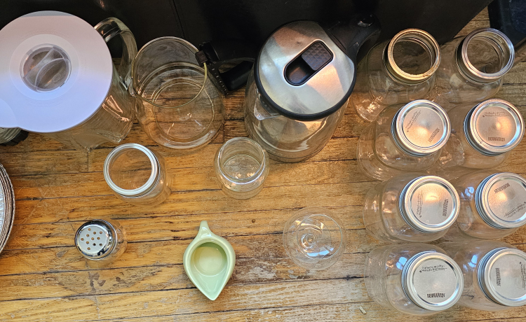 Glassware and Jars Lot -  Includes Electric Kettle