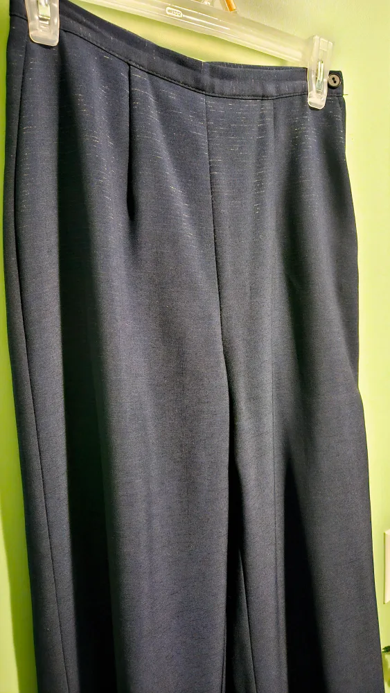 Shimmery Dark Blue Wide Leg Pants image indicator(2)