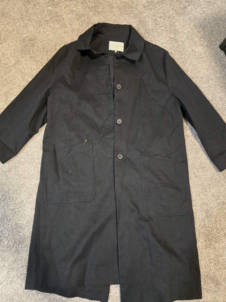 Black button-up long coat