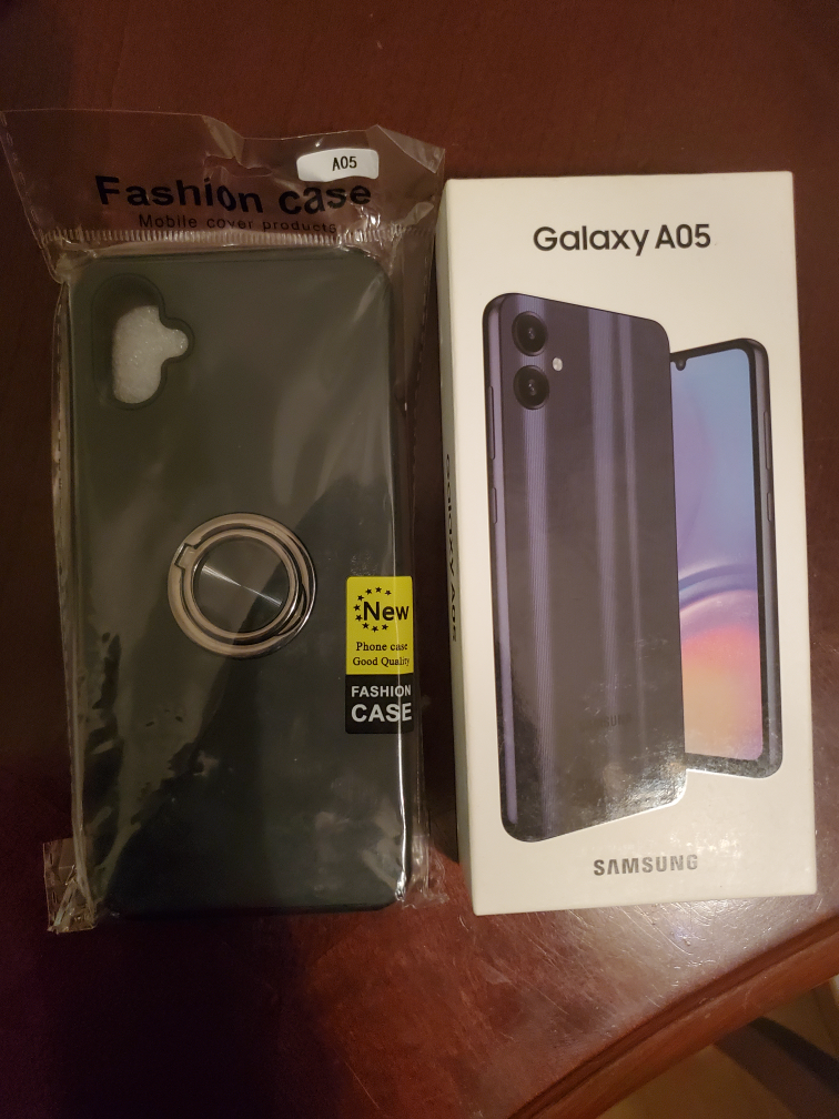 Samsung Galaxy A05 Phone and Phone Case with Ring Holder