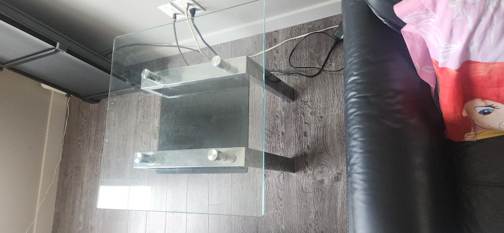 Glass and Metal Accent Table - photo 2