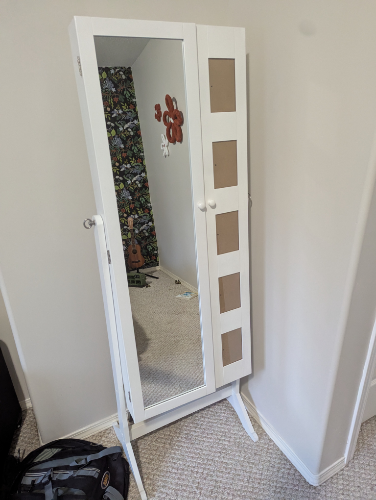 White Jewellery Mirror Cabinet