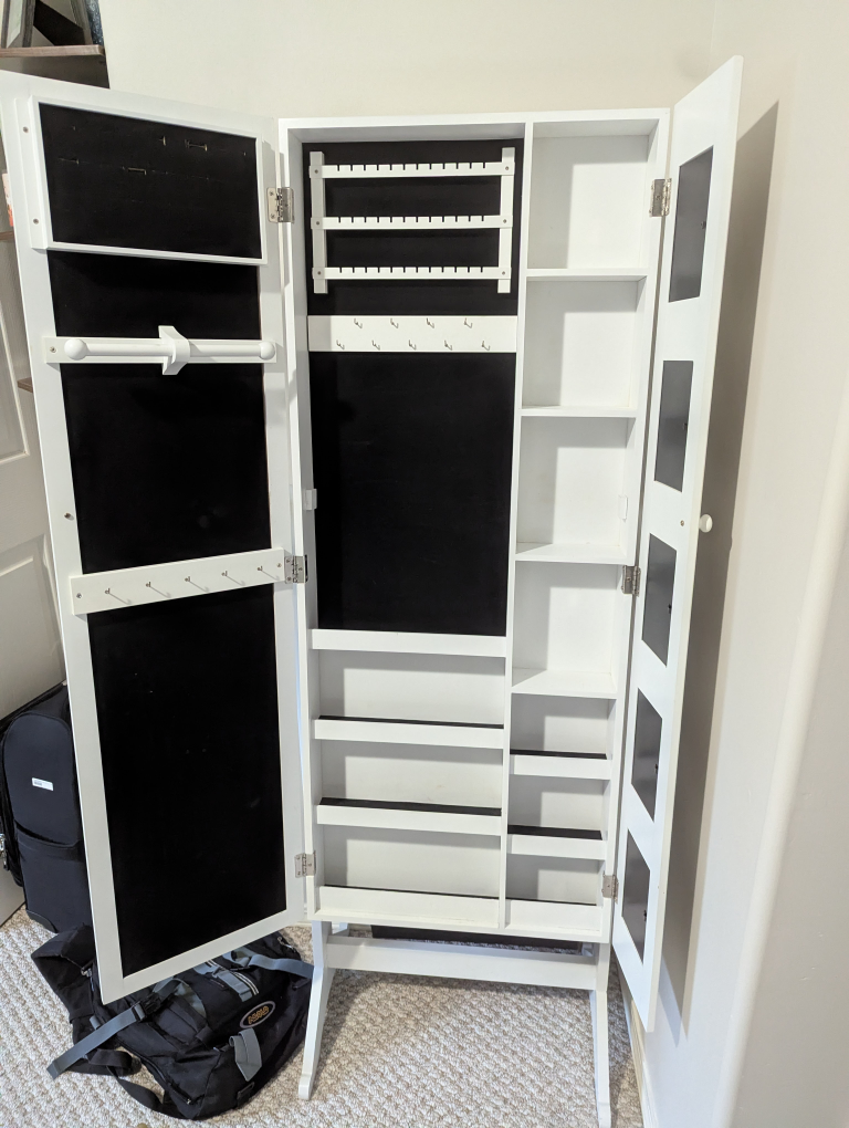 White Jewellery Mirror Cabinet - photo 2