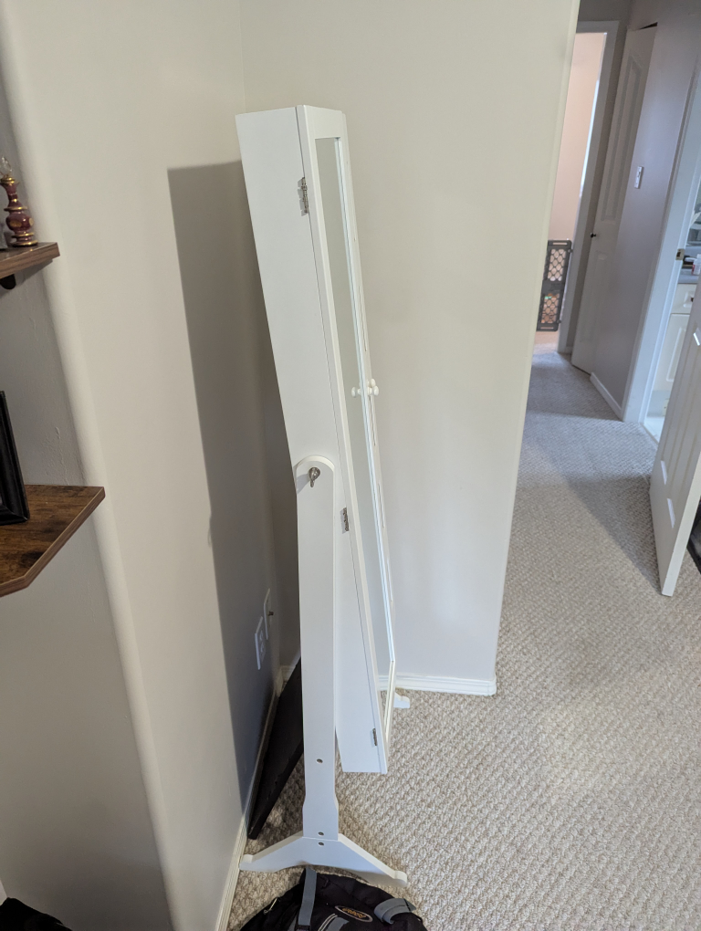 White Jewellery Mirror Cabinet - photo 3