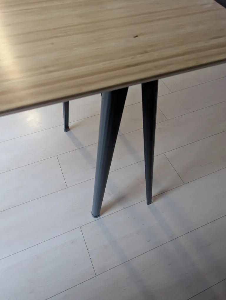 Bamboo top table with metal legs image indicator(5)