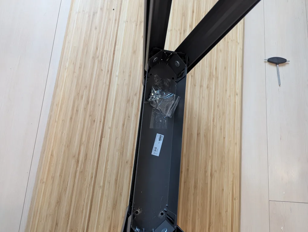 Bamboo top table with metal legs image indicator(9)