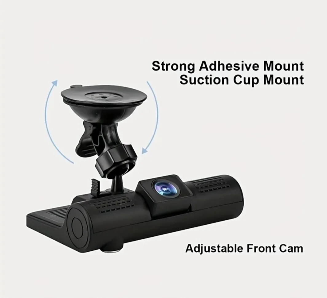 triple dash cam 1080p - front, interior, reverse image indicator(3)