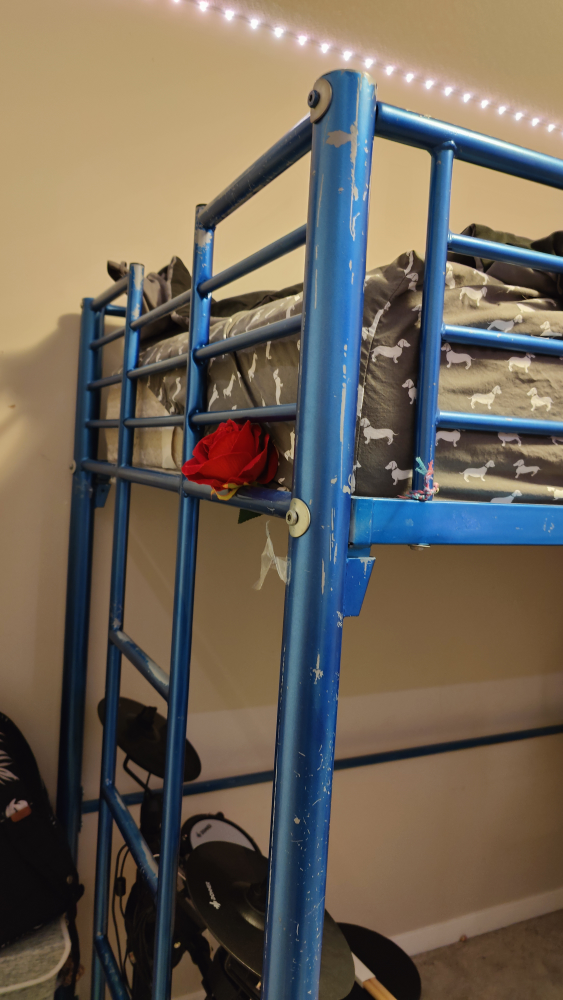 Blue Metal Loft Bed with Built-in Desk - photo 4