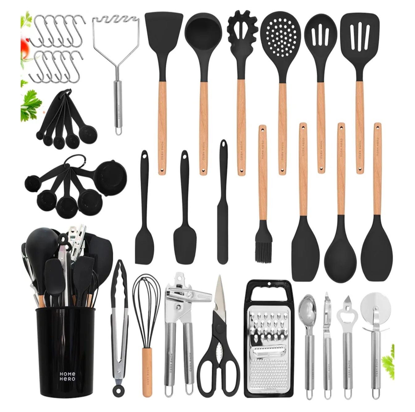 Home Hero 44-Piece Nylon Kitchen Utensil Set