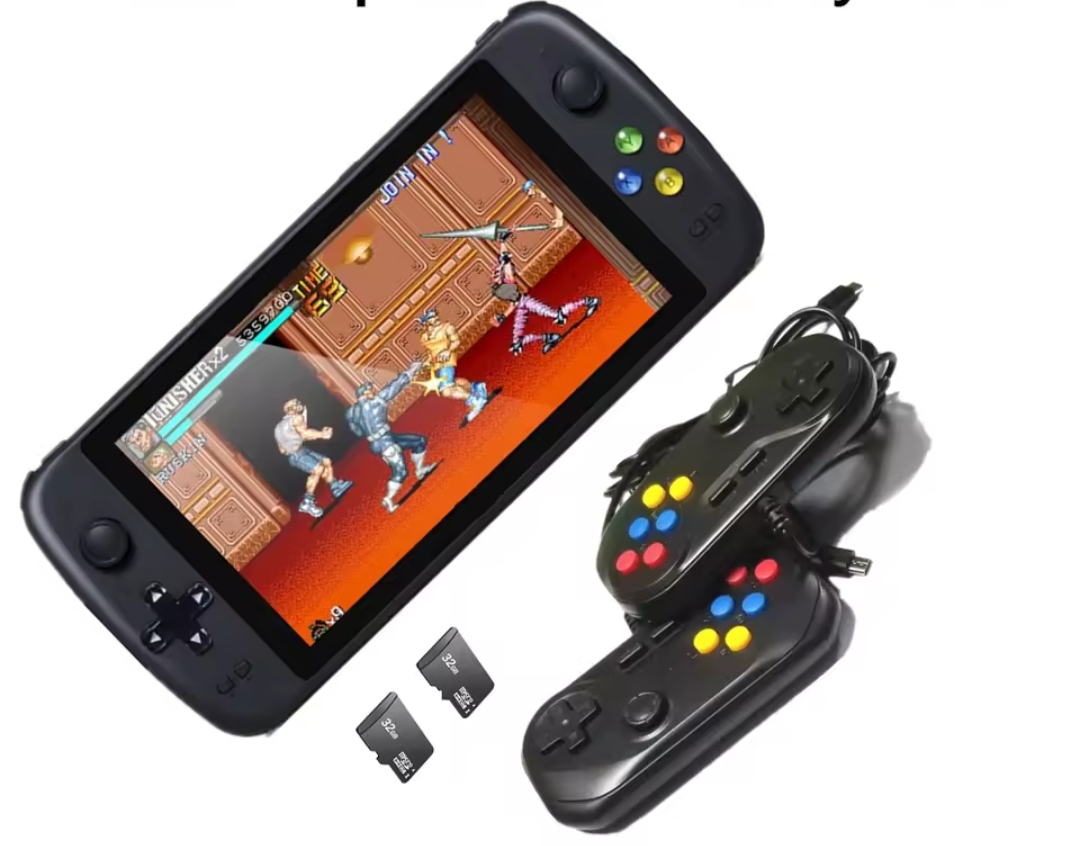 PS7000 7 inch HD Retro Handheld Game Console with - Black