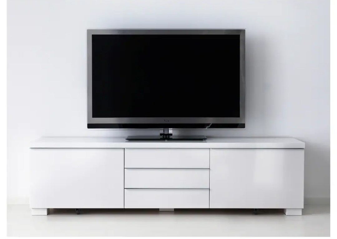 White High Gloss TV Stand Media Console Cabinet - photo 5