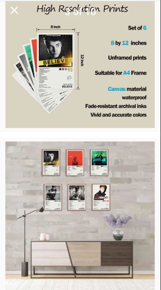 Justin Bieber Album Covers - Canvas Prints (Set of 3) image indicator(4)