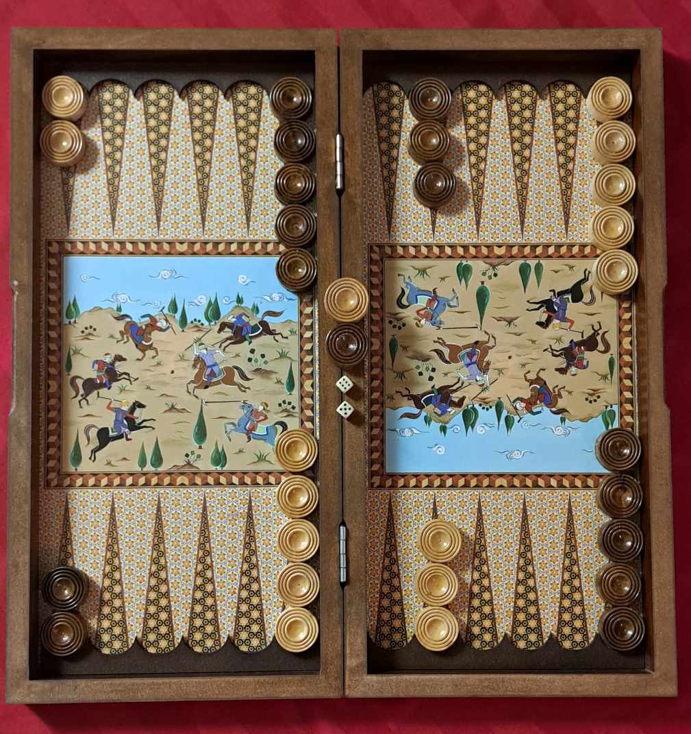 Persian Backgammon Board with Safavid-era Painting - photo 2
