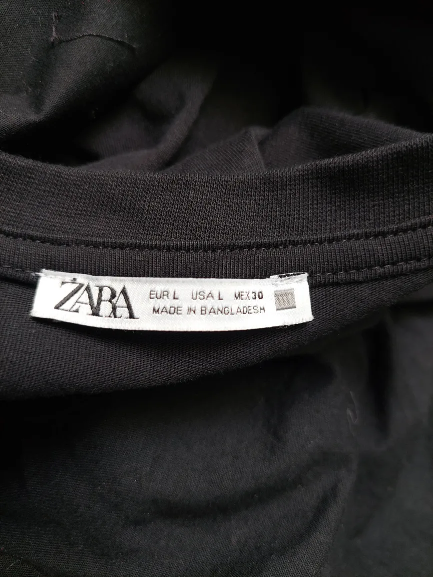 Zara Black Tiered Mini Dress Size L image indicator(2)