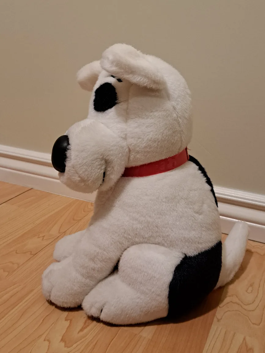 White and Black Plush Dog Toy 14" image indicator(3)