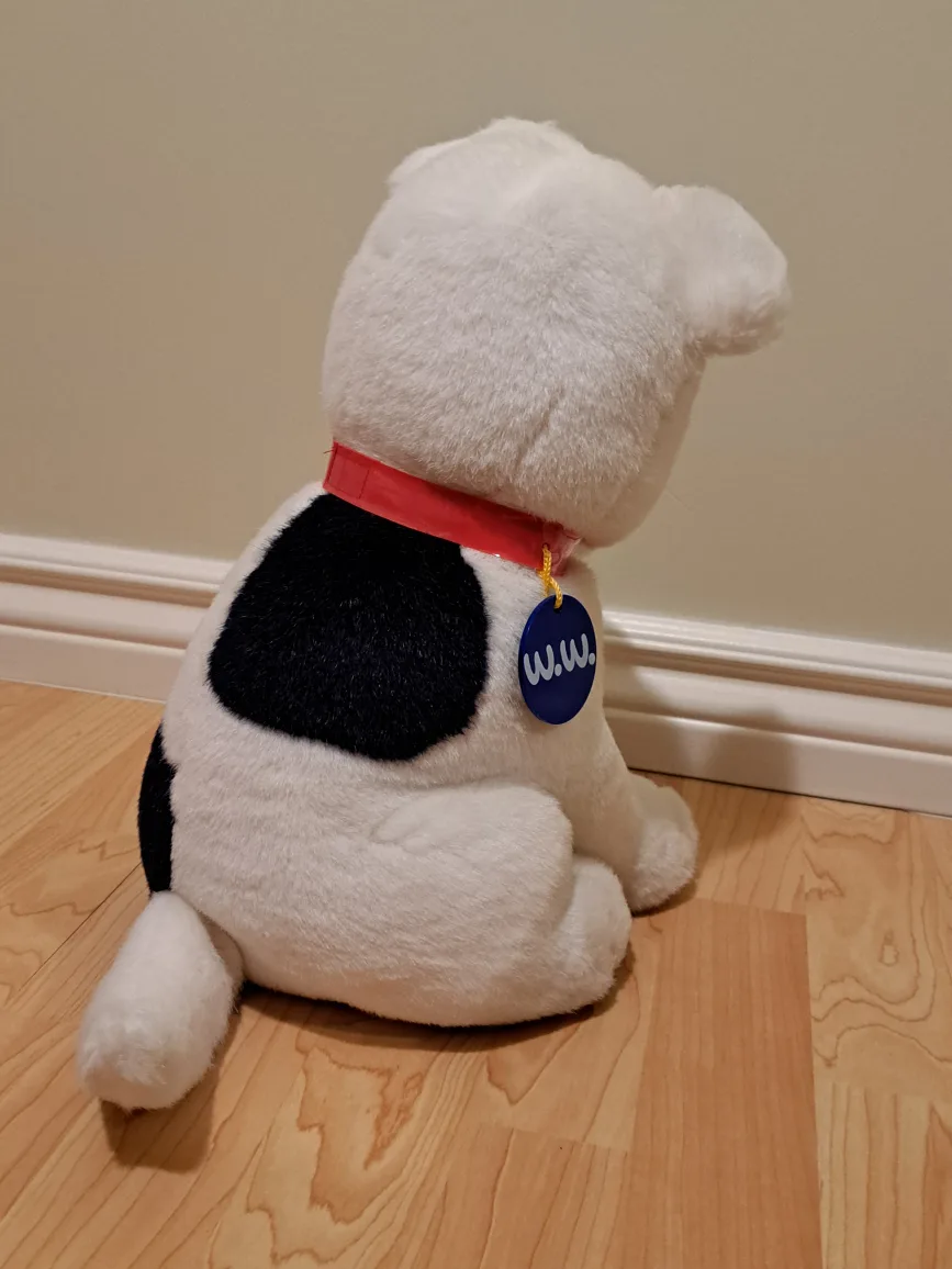 White and Black Plush Dog Toy 14" image indicator(5)