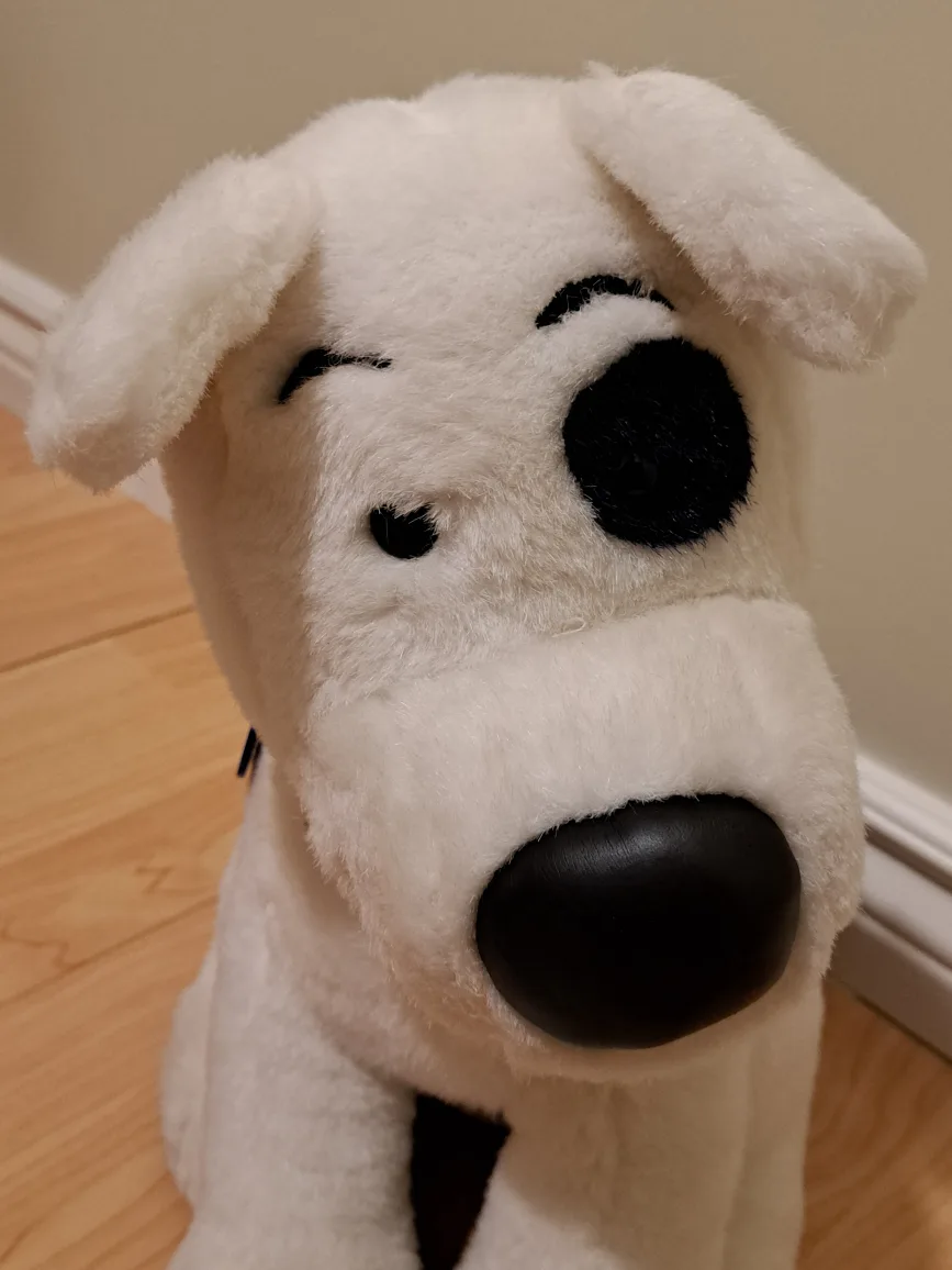 White and Black Plush Dog Toy 14" image indicator(6)