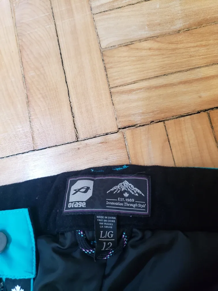 Girls' Size 12 Orange Snow Pants image indicator(2)