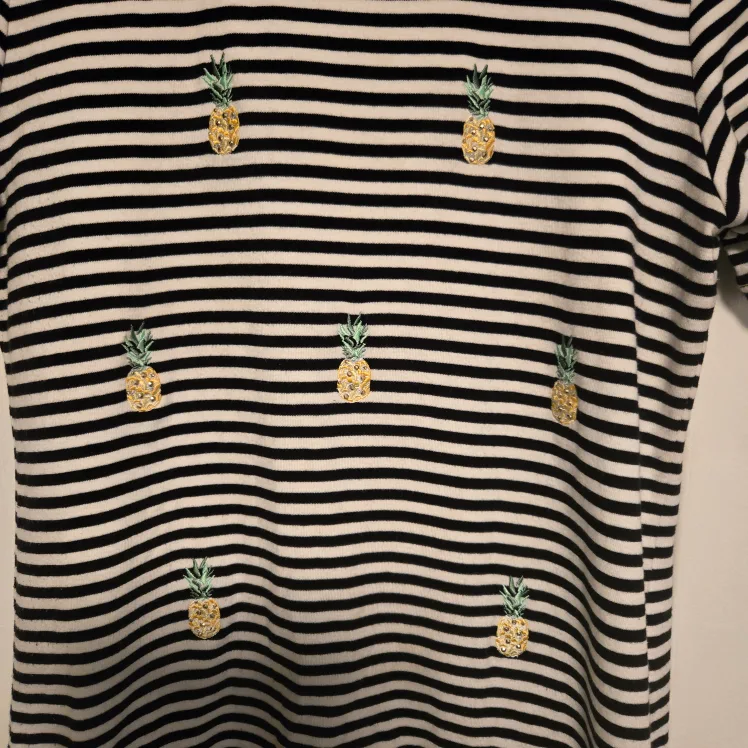 Karen Scott Women's Striped Pineapple T-Shirt image indicator(4)