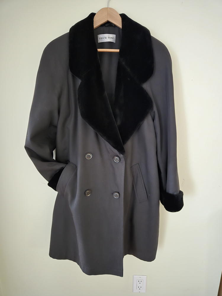 Erich Fend Black Double-breasted Coat
