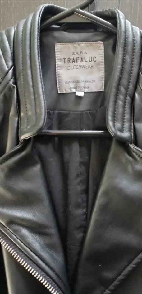 Zara Vegan Leather Moto Biker Jacket - Like New - Sz. M image indicator(3)
