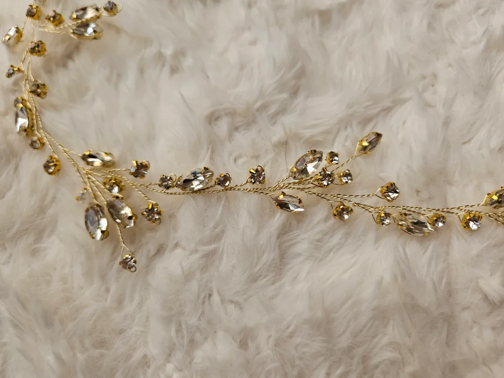 21" Bridal hair vine - headpiece - halo - Wedding image indicator(3)