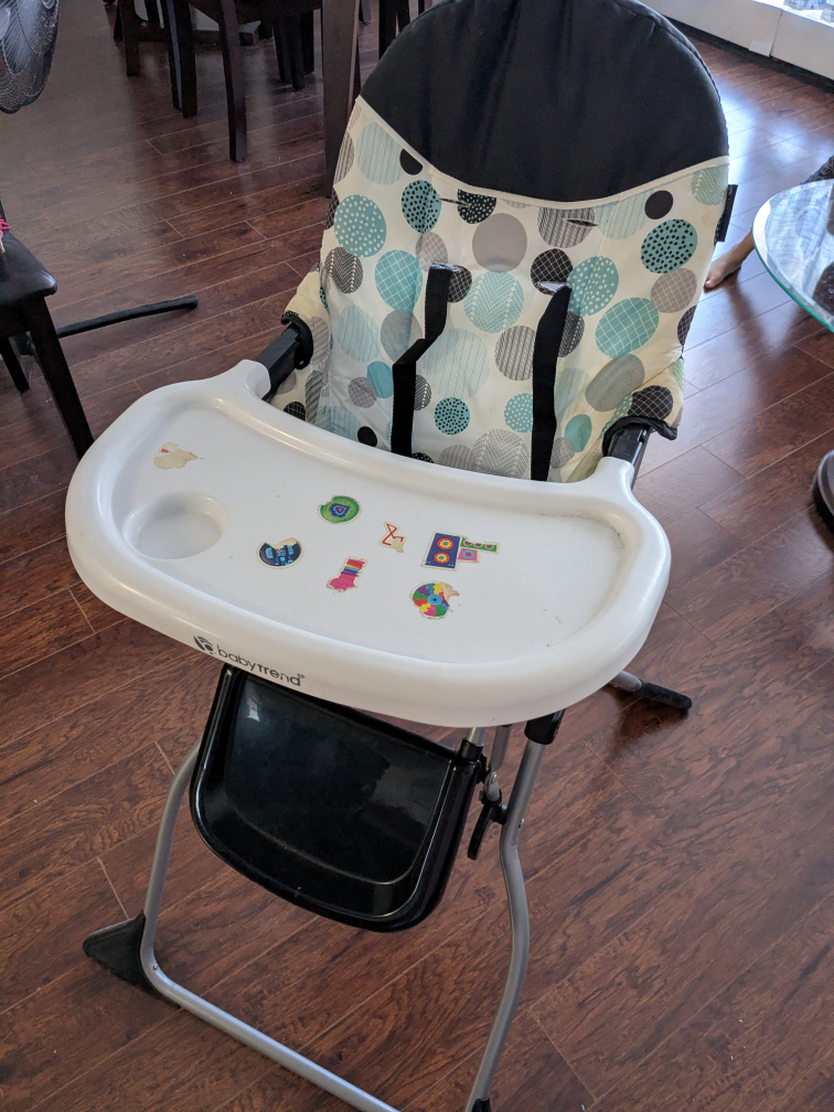 Baby Trend High Chair - Teal and Grey Polka Dot - photo 2