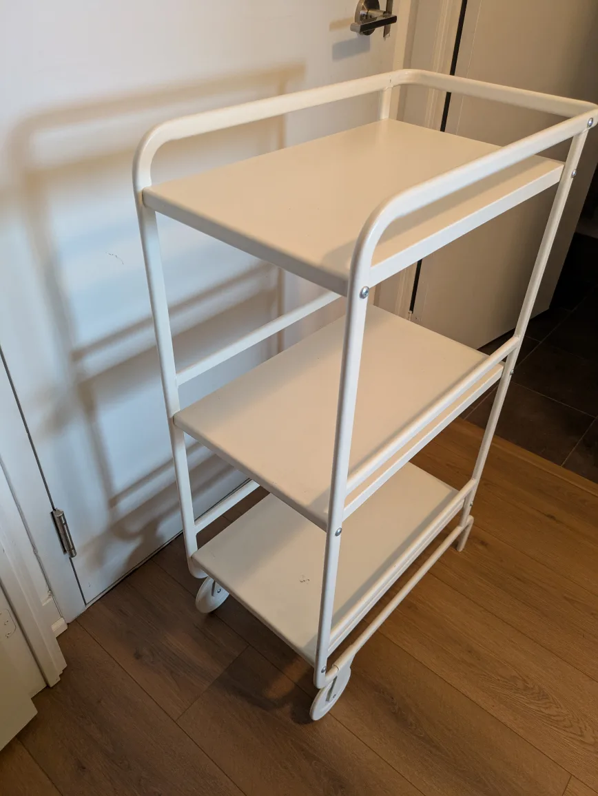 White 3-Tier Rolling Cart image indicator(2)