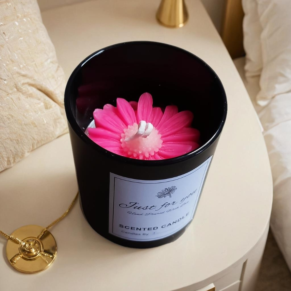 Scented Candle with Floral Decoration