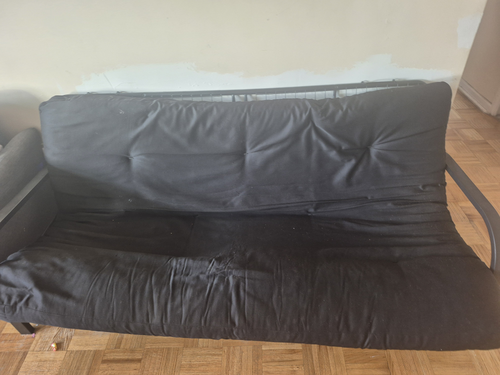 Futon Sofa Bed - Grey and Black - photo 3